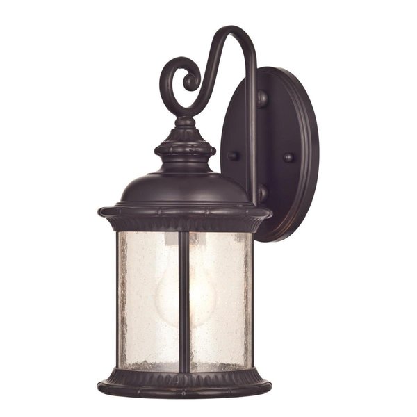 Westinghouse Fixture Wall Outdoor 100W New Haven Lantern ORB Steel Clear Seeded Glass 6230600